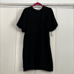 Elegant Black Puff Sleeve Dress